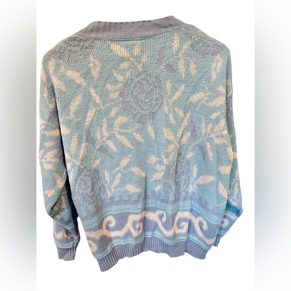 Cozy Cabin Creek Vintage Cardigan V Neck Button Up Blue & Pink Medium 90s - Picture 4 of 7